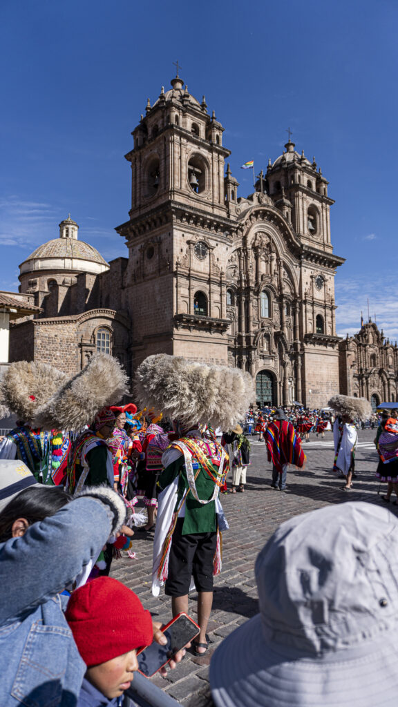 Cusco City Tour exploring Plaza de Armas with colonial architecture and tourists