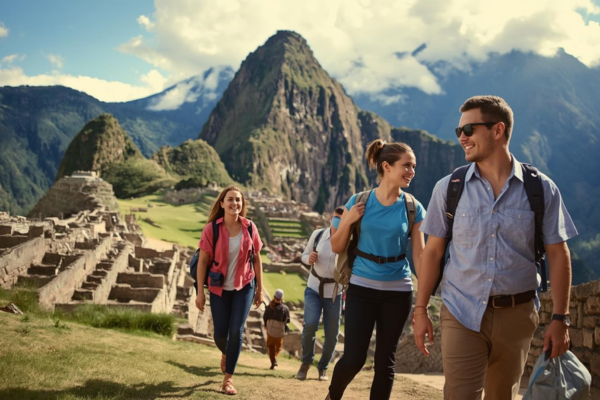 Machu Picchu viagem ao Peru vista panorâmica da cidadela inca